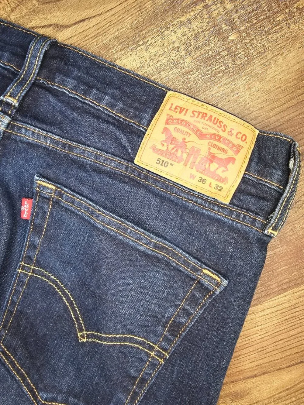Levi’s 510 Skinny Fit Zipper Fly Jeans W36 L32 36x33 Dark Indigo Wash Blue Denim
